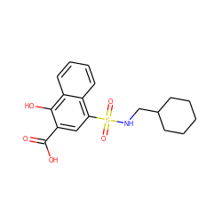 O=C(O)c1cc(S(=O)(=O)NCC2CCCCC2)c2ccccc2c1O ZINC000653731206