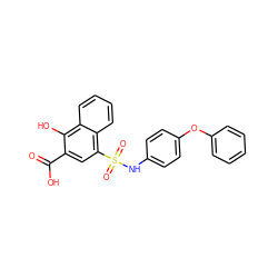 O=C(O)c1cc(S(=O)(=O)Nc2ccc(Oc3ccccc3)cc2)c2ccccc2c1O ZINC000653733694