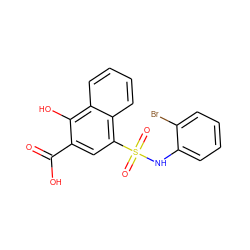 O=C(O)c1cc(S(=O)(=O)Nc2ccccc2Br)c2ccccc2c1O ZINC000653727959