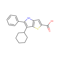 O=C(O)c1cc2[nH]c(-c3ccccc3)c(C3CCCCC3)c2s1 ZINC000036350455