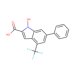 O=C(O)c1cc2c(C(F)(F)F)cc(-c3ccccc3)cc2n1O ZINC000063796290