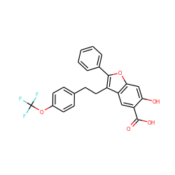 O=C(O)c1cc2c(CCc3ccc(OC(F)(F)F)cc3)c(-c3ccccc3)oc2cc1O ZINC000095596270