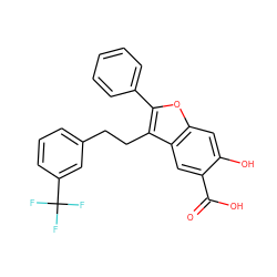 O=C(O)c1cc2c(CCc3cccc(C(F)(F)F)c3)c(-c3ccccc3)oc2cc1O ZINC000095595809