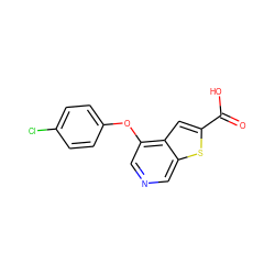 O=C(O)c1cc2c(Oc3ccc(Cl)cc3)cncc2s1 ZINC000137750653