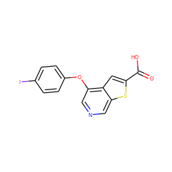 O=C(O)c1cc2c(Oc3ccc(I)cc3)cncc2s1 ZINC000040976190