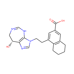 O=C(O)c1cc2c(c(CCn3cnc4c3NC=NC[C@H]4O)c1)CCCC2 ZINC000013861925