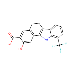 O=C(O)c1cc2c(cc1O)-c1[nH]c3c(C(F)(F)F)cccc3c1CC2 ZINC000040423737