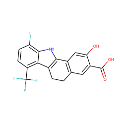 O=C(O)c1cc2c(cc1O)-c1[nH]c3c(F)ccc(C(F)(F)F)c3c1CC2 ZINC000034893619