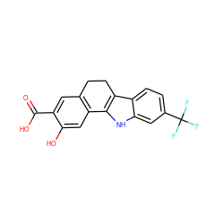 O=C(O)c1cc2c(cc1O)-c1[nH]c3cc(C(F)(F)F)ccc3c1CC2 ZINC000034893469