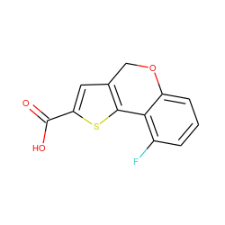 O=C(O)c1cc2c(s1)-c1c(F)cccc1OC2 ZINC000584640594