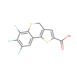 O=C(O)c1cc2c(s1)-c1cc(F)c(F)c(F)c1SC2 ZINC000653690493