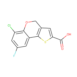 O=C(O)c1cc2c(s1)-c1cc(F)cc(Cl)c1OC2 ZINC000653705321