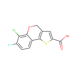 O=C(O)c1cc2c(s1)-c1ccc(F)c(Cl)c1OC2 ZINC000653714157