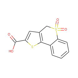 O=C(O)c1cc2c(s1)-c1ccccc1S(=O)(=O)C2 ZINC000032916854