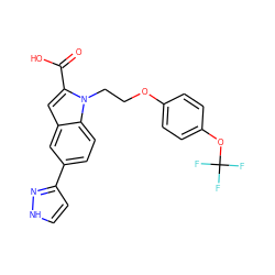 O=C(O)c1cc2cc(-c3cc[nH]n3)ccc2n1CCOc1ccc(OC(F)(F)F)cc1 ZINC000169328915