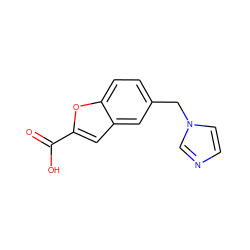 O=C(O)c1cc2cc(Cn3ccnc3)ccc2o1 ZINC000029395601