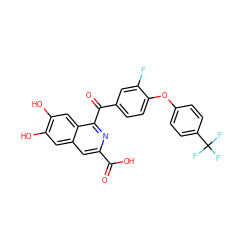 O=C(O)c1cc2cc(O)c(O)cc2c(C(=O)c2ccc(Oc3ccc(C(F)(F)F)cc3)c(F)c2)n1 ZINC000013490167