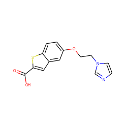 O=C(O)c1cc2cc(OCCn3ccnc3)ccc2s1 ZINC000029394718