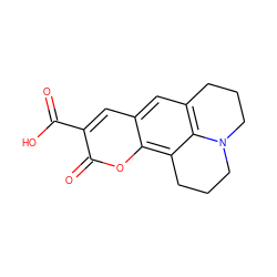 O=C(O)c1cc2cc3c4c(c2oc1=O)CCCN4CCC3 ZINC000000395536