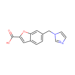 O=C(O)c1cc2ccc(Cn3ccnc3)cc2o1 ZINC000029395604