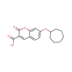 O=C(O)c1cc2ccc(OC3CCCCCC3)cc2oc1=O ZINC000072118744