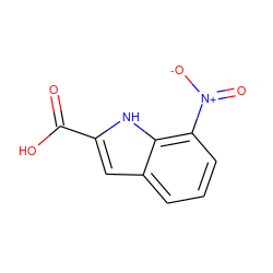 O=C(O)c1cc2cccc([N+](=O)[O-])c2[nH]1 ZINC000000156165