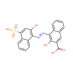 O=C(O)c1cc2ccccc2c(/N=N/c2c(O)cc(S(=O)(=O)O)c3ccccc23)c1O ZINC000003861030