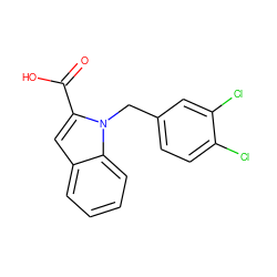 O=C(O)c1cc2ccccc2n1Cc1ccc(Cl)c(Cl)c1 ZINC000013588854