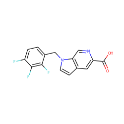 O=C(O)c1cc2ccn(Cc3ccc(F)c(F)c3F)c2cn1 ZINC000045289099