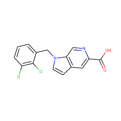 O=C(O)c1cc2ccn(Cc3cccc(Cl)c3Cl)c2cn1 ZINC000045253195