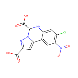 O=C(O)c1cc2n(n1)[C@H](C(=O)O)Nc1cc(Cl)c([N+](=O)[O-])cc1-2 ZINC000027321013