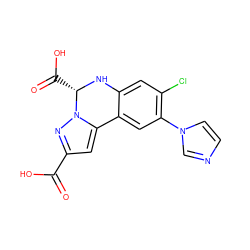 O=C(O)c1cc2n(n1)[C@H](C(=O)O)Nc1cc(Cl)c(-n3ccnc3)cc1-2 ZINC000027326270