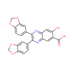 O=C(O)c1cc2nc(-c3ccc4c(c3)OCO4)c(-c3ccc4c(c3)OCO4)nc2cc1O ZINC000004486590