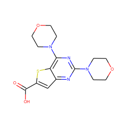 O=C(O)c1cc2nc(N3CCOCC3)nc(N3CCOCC3)c2s1 ZINC001772655196