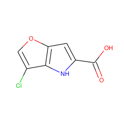 O=C(O)c1cc2occ(Cl)c2[nH]1 ZINC000040860274