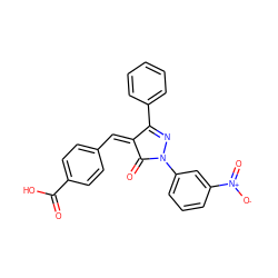 O=C(O)c1ccc(/C=C2\C(=O)N(c3cccc([N+](=O)[O-])c3)N=C2c2ccccc2)cc1 ZINC000064448414