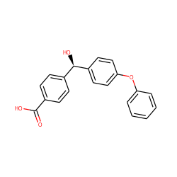 O=C(O)c1ccc([C@@H](O)c2ccc(Oc3ccccc3)cc2)cc1 ZINC000013740026