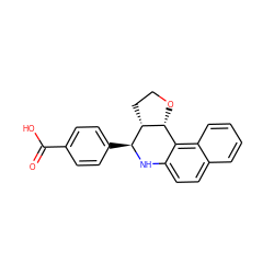 O=C(O)c1ccc([C@@H]2Nc3ccc4ccccc4c3[C@H]3OCC[C@H]32)cc1 ZINC000013979838