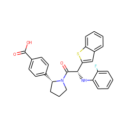 O=C(O)c1ccc([C@H]2CCCN2C(=O)[C@@H](Nc2ccccc2F)c2cc3ccccc3s2)cc1 ZINC000095603301