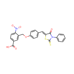 O=C(O)c1ccc([N+](=O)[O-])c(COc2ccc(/C=C3\SC(=S)N(c4ccccc4)C3=O)cc2)c1 ZINC000473172483