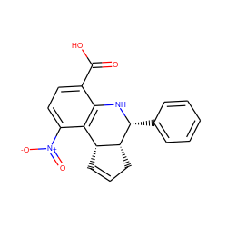 O=C(O)c1ccc([N+](=O)[O-])c2c1N[C@H](c1ccccc1)[C@@H]1CC=C[C@H]21 ZINC000004859594