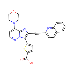 O=C(O)c1ccc(-c2c(C#Cc3ccc4ccccc4n3)nc3c(N4CCOCC4)ccnn23)s1 ZINC001772571552