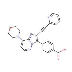 O=C(O)c1ccc(-c2c(C#Cc3ccccn3)nc3c(N4CCOCC4)ccnn23)cc1 ZINC001772615957