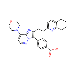 O=C(O)c1ccc(-c2c(CCc3ccc4c(n3)CCCC4)nc3c(N4CCOCC4)ccnn23)cc1 ZINC001772588289