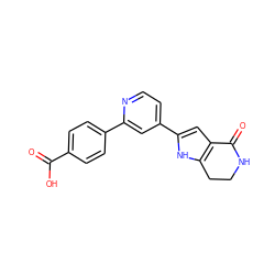 O=C(O)c1ccc(-c2cc(-c3cc4c([nH]3)CCNC4=O)ccn2)cc1 ZINC000028645500