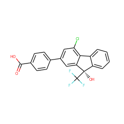 O=C(O)c1ccc(-c2cc(Cl)c3c(c2)[C@](O)(C(F)(F)F)c2ccccc2-3)cc1 ZINC000144759702