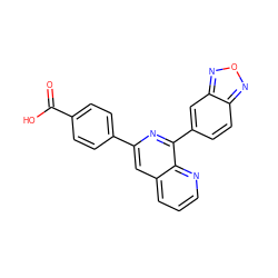 O=C(O)c1ccc(-c2cc3cccnc3c(-c3ccc4nonc4c3)n2)cc1 ZINC000000603119