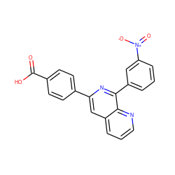 O=C(O)c1ccc(-c2cc3cccnc3c(-c3cccc([N+](=O)[O-])c3)n2)cc1 ZINC000000602427