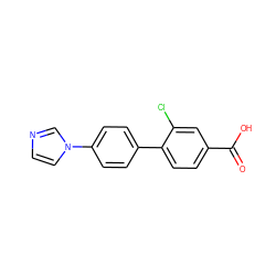 O=C(O)c1ccc(-c2ccc(-n3ccnc3)cc2)c(Cl)c1 ZINC001245371226