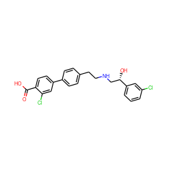 O=C(O)c1ccc(-c2ccc(CCNC[C@H](O)c3cccc(Cl)c3)cc2)cc1Cl ZINC000029132083